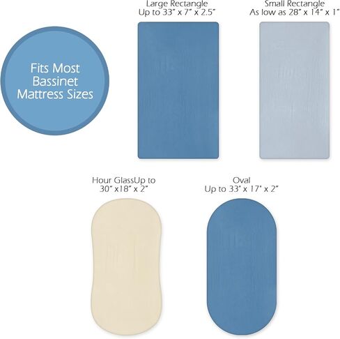 Soft Muslin Bassinet Sheets 32" x 18", Baby Bassinet Mattress Fitted Cover, Fit for Halo, Fisher Price, Delta, Graco, Oval Bassinet or Cradle, for Girl or Boy（Fog & Sage Green & Brown） in Saudi Arabia