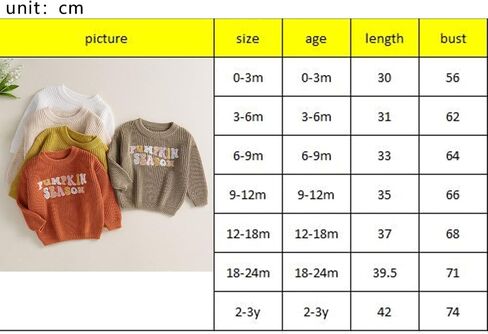 Toddler Knit Sweater Pullover Blouse Pumpkin Sweater Baby Girl Boy Winter Fall Clothes in Saudi Arabia