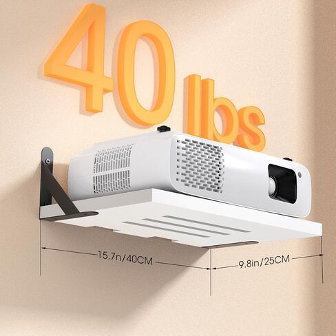 Projector Shelf/Modem Shelf/Router Shelf/Cable Box Wall Mount/Router Wall Mount, Projector Wall Mount Floating, White Projector Shelf for Wall with Cable Ties in Saudi Arabia