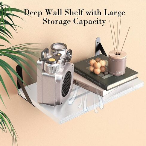 Projector Shelf/Modem Shelf/Router Shelf/Cable Box Wall Mount/Router Wall Mount, Projector Wall Mount Floating, White Projector Shelf for Wall with Cable Ties in Saudi Arabia