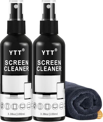 Screen Cleaner Spray Kit (2X) - TV Screen Cleaner Spray and Microfiber Cleaning Cloth, Computer Screen Cleaner for LCD LED OLED TV, Car, Smartphone, iPad, Laptop, iPhone, MacBook (2 Pack) in Saudi Arabia