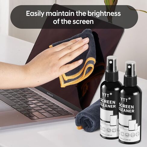 Screen Cleaner Spray Kit (2X) - TV Screen Cleaner Spray and Microfiber Cleaning Cloth, Computer Screen Cleaner for LCD LED OLED TV, Car, Smartphone, iPad, Laptop, iPhone, MacBook (2 Pack) in Saudi Arabia