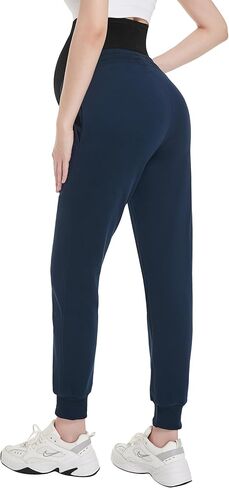 Foucome Maternity Fleece Lined Pants Winter Thermal Pregnancy Joggers Comfy Casual Sweatpants in Saudi Arabia