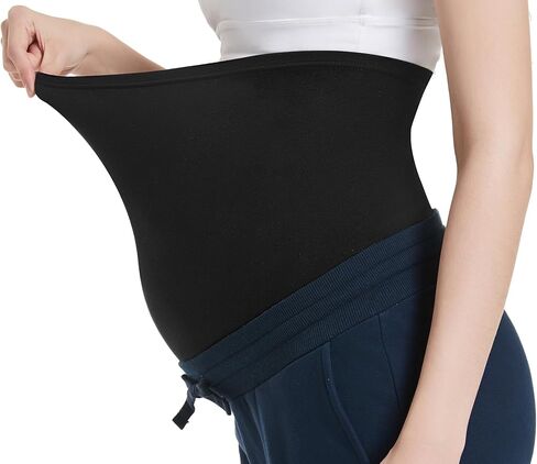 Foucome Maternity Fleece Lined Pants Winter Thermal Pregnancy Joggers Comfy Casual Sweatpants in Saudi Arabia