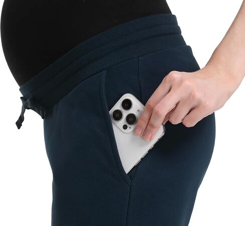 Foucome Maternity Fleece Lined Pants Winter Thermal Pregnancy Joggers Comfy Casual Sweatpants in Saudi Arabia
