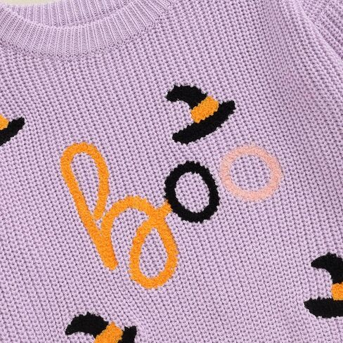 Toddler Baby Boy Girl Halloween Outfit Pumpkin/Ghost Embroidery Knit Sweater Oversized Cute Fall Winter Clothes in Kuwait