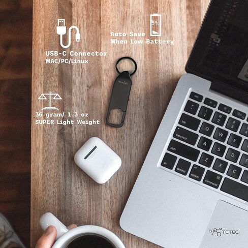 مسجل صوت TCTEC سعة 128 جيجابايت، مسجل صوتي نشط بسعة تسجيل تصل إلى 1500 ساعة، تقليل ضوضاء الصوت، متوافق مع USB-C، جهاز تسجيل للمحاضرات والاجتماعات والمقابلات. in Kuwait