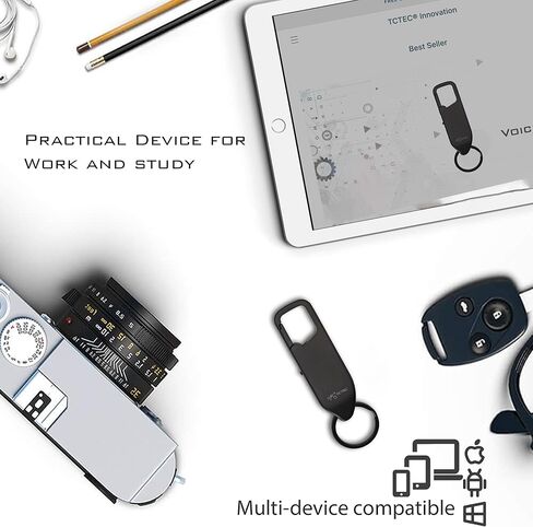 مسجل صوت TCTEC سعة 128 جيجابايت، مسجل صوتي نشط بسعة تسجيل تصل إلى 1500 ساعة، تقليل ضوضاء الصوت، متوافق مع USB-C، جهاز تسجيل للمحاضرات والاجتماعات والمقابلات. in Kuwait