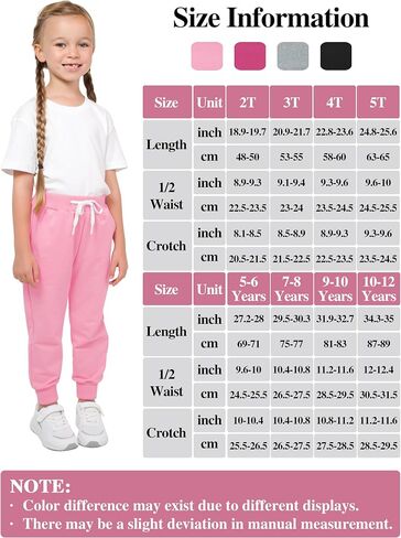 Resinta 4 Pack Girls' and Toddler Sweatpants Kids Active Jogger Pants Girls Casual Pull On Pants with Drawstring Pockets in Saudi Arabia