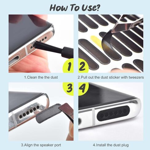 120Pcs Phone Speaker Cover Phone Speaker Dustproof Stickers Phone Speaker Dust Protector Cover Anti Dust Sticker Speaker Dust-Proof Cover Kit with Cleaning Brush & Tweezer in Saudi Arabia
