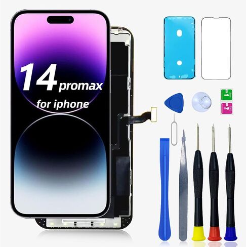مجموعة استبدال الشاشة لهاتف iPhone 14 Pro Max FHD A2894 A2651 A2893 A2895 شاشة LCD ثلاثية الأبعاد تعمل باللمس مع مجموعة أدوات إصلاح مع واقي الشاشة in Kuwait