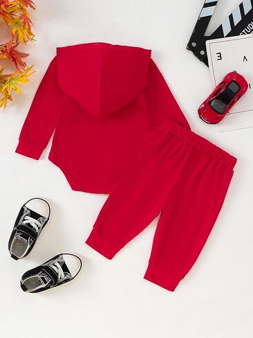 Baby Boy Clothes Newborn Boy Outfits Infant Letter Print Long Sleeve Romper Hoodies Pants Fall Winter Outfits in Kuwait