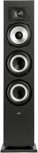 Polk Monitor XT60 Tower Speaker - Hi-Res Audio Certified, Dolby Atmos, DTS:X & Auro 3D Compatible, 1" Tweeter, 6.5" Dynamically Balanced Woofer, (2) 6.5" Passive Radiators (Single, Midnight Black) in Saudi Arabia