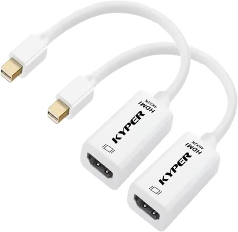 Kyper USKyper-2788 2 Pack Mini DisplayPort to HDMI Mini DP متوافق مع Thunderbolt MacBook Pro، MacBook Air، Mac Mini، Microsoft Surface Pro 3/4، إلخ (2) in Kuwait