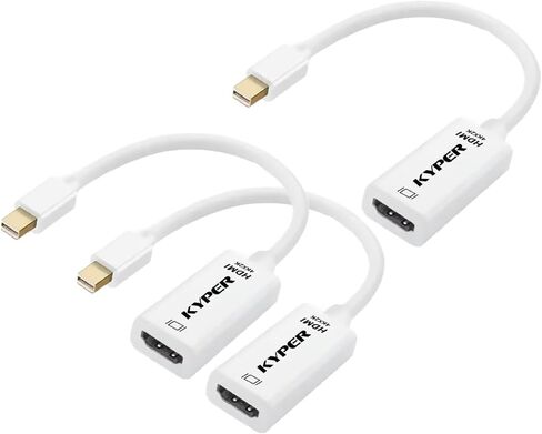 Kyper USKyper-2788 2 Pack Mini DisplayPort to HDMI Mini DP متوافق مع Thunderbolt MacBook Pro، MacBook Air، Mac Mini، Microsoft Surface Pro 3/4، إلخ (2) in Kuwait