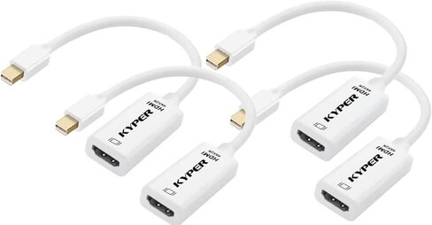 Kyper USKyper-2788 2 Pack Mini DisplayPort to HDMI Mini DP متوافق مع Thunderbolt MacBook Pro، MacBook Air، Mac Mini، Microsoft Surface Pro 3/4، إلخ (2) in Kuwait
