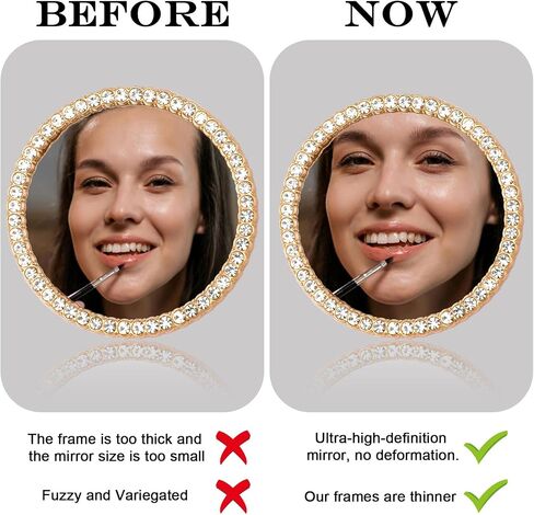 Mirror Decal for Smartphone, Adhesive Mirror Phone Charm Sticker Diamond Bling Stick-on Make up Mirror Back of Phone Mirror Decal for Phone Case in Saudi Arabia