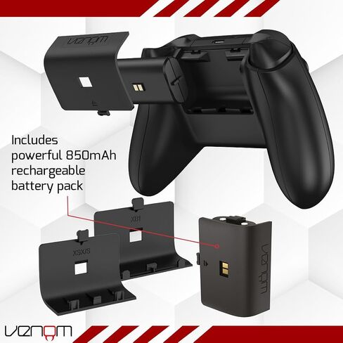 Venom Charging Dock with Rechargeable Battery Pack - Black (Xbox Series X & S/Xbox One) in Saudi Arabia