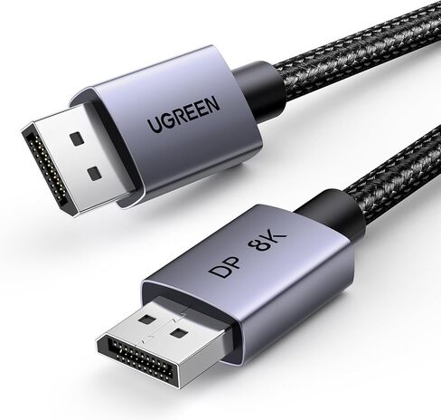 كابل UGREEN VESA 8K DisplayPort 1.4 بطول 6.6FT DP يدعم 8K@60 هرتز 4K@240 هرتز 32.4 جيجابت في الثانية، HDR، HDCP، DSC 1.2a، FreeSync، G-Sync، سلك منفذ العرض، شاشة متوافقة مع Alu Braided، رسومات، كمبيوتر شخصي، HDTV in Saudi Arabia
