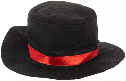 قبعة رجل الثلج من اللباد الأسود لعيد الميلاد - 5.1 بوصة in Kuwait