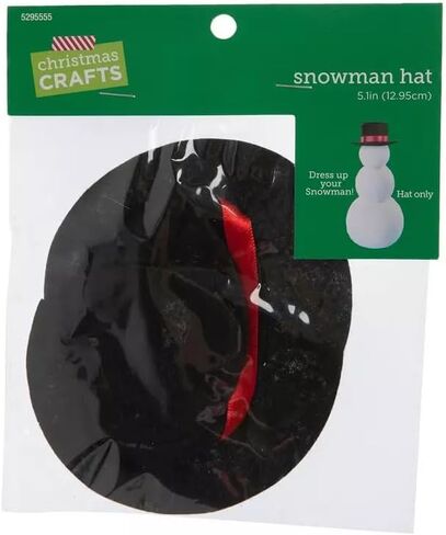 قبعة رجل الثلج من اللباد الأسود لعيد الميلاد - 5.1 بوصة in Kuwait