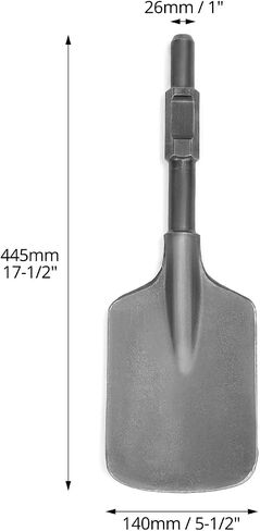 QWORK Clay Spade SDS-Max Hammer Steel, 5-1/2 x 17-5/16 Inches - Compatible with SDS-Max Rotary Hammers for Gardening and Landscaping in Saudi Arabia