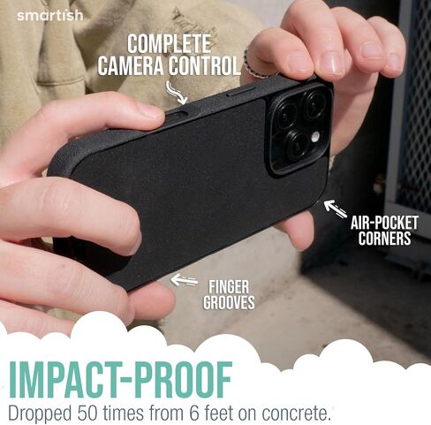 Smartish® iPhone 16 Pro Magnetic Case - Gripmunk Compatible with MagSafe [Lightweight + Protective] Slim & Thin Grip Cover with Microfiber Lining for Apple iPhone 16 Pro - Black Tie Affair in Saudi Arabia