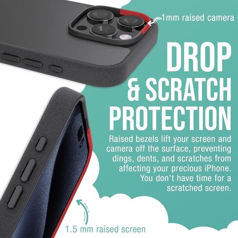 Smartish® iPhone 16 Pro Magnetic Case - Gripmunk Compatible with MagSafe [Lightweight + Protective] Slim & Thin Grip Cover with Microfiber Lining for Apple iPhone 16 Pro - Black Tie Affair in Saudi Arabia