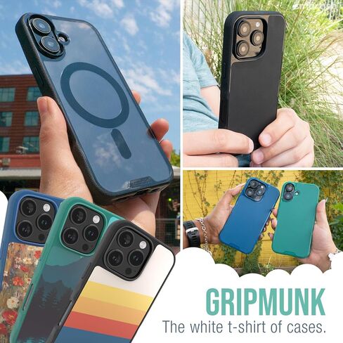 Smartish® iPhone 16 Pro Magnetic Case - Gripmunk Compatible with MagSafe [Lightweight + Protective] Slim & Thin Grip Cover with Microfiber Lining for Apple iPhone 16 Pro - Black Tie Affair in Saudi Arabia