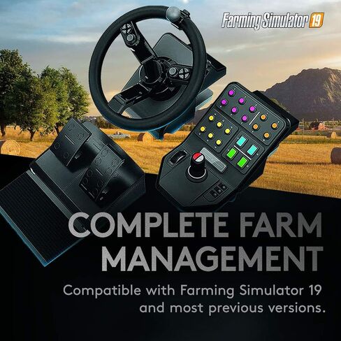مجموعة المعدات الثقيلة Logitech G Farm Simulator (الجيل الثاني)، وحدة التحكم في عجلة القيادة لمحاكاة المزرعة 19 (أو أكبر)، العجلة، الدواسات، سطح التحكم في اللوحة الجانبية للمركبة للكمبيوتر الشخصي/PS4 (متجدد) in Saudi Arabia