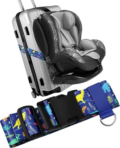 Slohif Car Seat Luggage Strap for Suitcase - Carseat Travel Belt with Buckle Attach to Carry On Luggage Cartoon Airport Stroller Strap Adjustable,Tree in Saudi Arabia