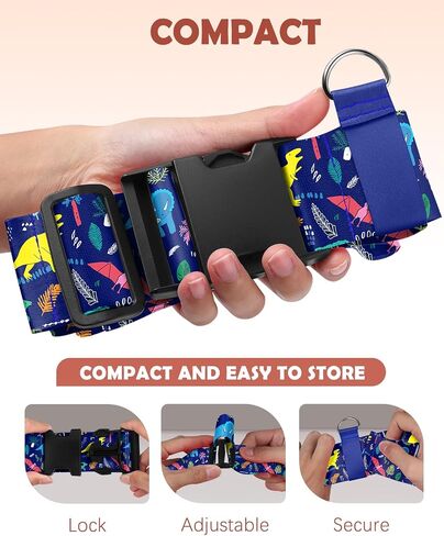 Slohif Car Seat Luggage Strap for Suitcase - Carseat Travel Belt with Buckle Attach to Carry On Luggage Cartoon Airport Stroller Strap Adjustable,Tree in Saudi Arabia