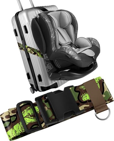 Slohif Car Seat Luggage Strap for Suitcase - Carseat Travel Belt with Buckle Attach to Carry On Luggage Cartoon Airport Stroller Strap Adjustable,Tree in Saudi Arabia