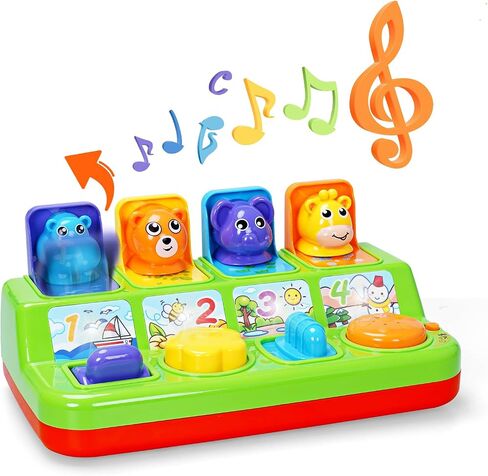 FS Toddler Pop Up Toy with Music and Light, Cause and Effect Toys for 6 9 12 18 Month Old Baby Toys, Early Learning Educational Toys for 1 2 3 Year Old Boy and Girls Gifts in Saudi Arabia