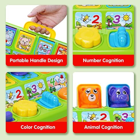 FS Toddler Pop Up Toy with Music and Light, Cause and Effect Toys for 6 9 12 18 Month Old Baby Toys, Early Learning Educational Toys for 1 2 3 Year Old Boy and Girls Gifts in Saudi Arabia