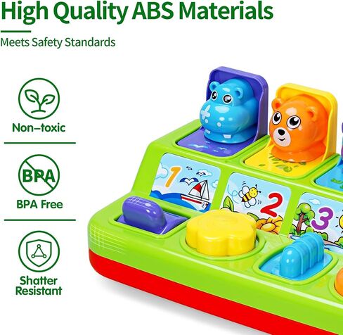 FS Toddler Pop Up Toy with Music and Light, Cause and Effect Toys for 6 9 12 18 Month Old Baby Toys, Early Learning Educational Toys for 1 2 3 Year Old Boy and Girls Gifts in Saudi Arabia