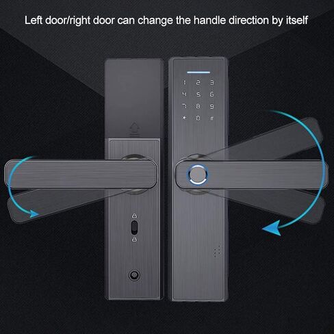 Fingerprint and Touchscreen Smart Lock, 4-in-1Home Security Smart Lock, Biometric Fingerprint Lock, Anti-Peeping Intelligent Security Smart Door Lock, Match Home Aesthetics (Black) in Saudi Arabia