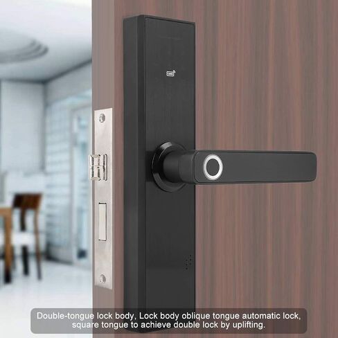 Fingerprint and Touchscreen Smart Lock, 4-in-1Home Security Smart Lock, Biometric Fingerprint Lock, Anti-Peeping Intelligent Security Smart Door Lock, Match Home Aesthetics (Black) in Saudi Arabia