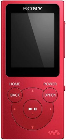 مشغل صوت سوني NW-E394 سعة 8 جيجابايت (أحمر) مع سماعة رأس سوني MDREX15AP Fashion Color EX Series مع ميكروفون (أسود) (عنصران) in Saudi Arabia