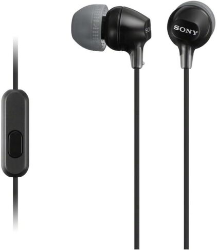 مشغل صوت سوني NW-E394 سعة 8 جيجابايت (أحمر) مع سماعة رأس سوني MDREX15AP Fashion Color EX Series مع ميكروفون (أسود) (عنصران) in Saudi Arabia