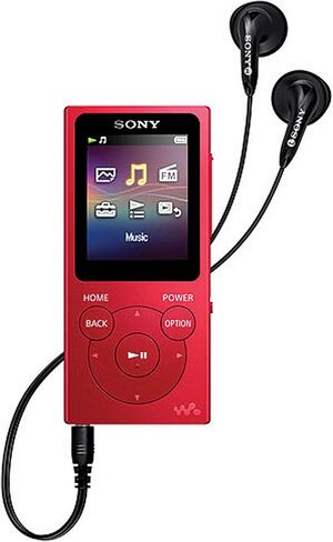 مشغل صوت سوني NW-E394 سعة 8 جيجابايت (أحمر) مع سماعة رأس سوني MDREX15AP Fashion Color EX Series مع ميكروفون (أسود) (عنصران) in Saudi Arabia