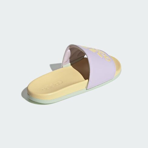 adidas Women's Adilette Comfort Slide Sandal, Ice Lavender/Orange Tint/Linen Green, 7 in Saudi Arabia