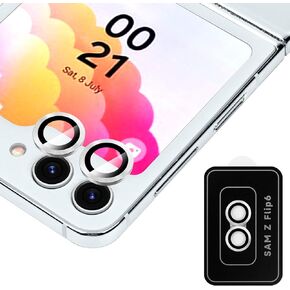 واقي عدسة الكاميرا المبهر متوافق مع هاتف Samsung Galaxy FOLD 6، مصنوع من سبائك الألومنيوم، واقي عدسة من الزجاج المقوى مضاد للخدش، غطاء كاميرا مزخرف، واقي عدسة الكاميرا