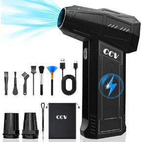 CCV Compressed Air Duster - 180000RPM Electric Air Duster for Cleaning Keyboard&PC 3 Gears Adjustable Rechargeable Cordless Jet Dry Blower Air Blower for Car and Home