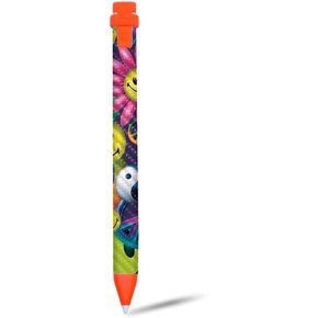 MIGHTY SKINS MightySkins Carbon Fiber Skin for Logitech Crayon Digital Pencil iPad (6th gen) - Peace Smile | Protective, Durable Textured Carbon Fiber Finish | Easy to Apply | Made in The USA