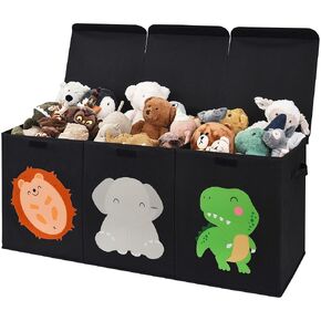 GRANNY SAYS Toy Storage Organizer with Lids, Extra Large Toy Boxes for Kids, Toy Chest for Kids with Handles and Divider, Toy Bin for Nursery Room, Playroom, Closet, 142L, Dark Gray