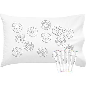 Oh, Susannah Draw Your Dreams Coloring Throw Pillow Cover (1 18 by 18 Inches) with Permanent Fabric Markers Included