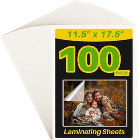 Calenzana 100 Pack Laminating Sheets 9x11.5 Inch, 3 Mil Clear Thermal Laminating Pouches Hold 8.5 x 11 inch Sheets, Lamination Sheet Paper for Business Card Photo and Sticker