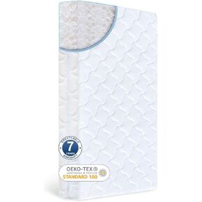 مرتبة سرير الأطفال والرضع - غطاء قابل للغسل بنسبة 100% وجزء أساسي قابل للشطف، مسامي بنسبة 100% - يقلل من خطر الاختناق، مراتب سرير الأطفال، مرحلتين، مرتبة فاخرة 52 بوصة × 27.6 بوصة × 4 بوصة لسرير الأطفال وسرير الأطفال الصغار in Kuwait