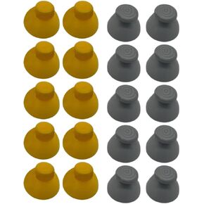 Magik 20-40Pc for Gamecube Thumbstick Caps Replacement Controller Joystick Rubber (20 Pack(10 Ea), Yellow+Gray)